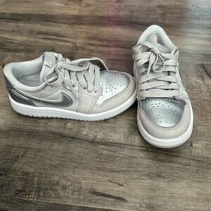 Nike Air Jordan Low, Little Kid size 11c Silver grey